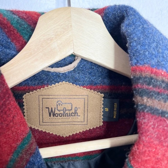 Woolrich Vintage 90's Striped Wool Button Front Blanket Coat - Picture 3 of 8